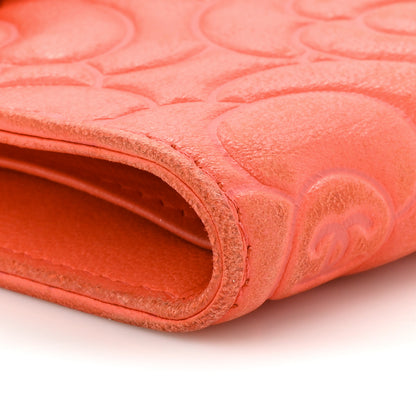 Chanel Caviar Camellia Embossed Compact Wallet Coral 10 of 14