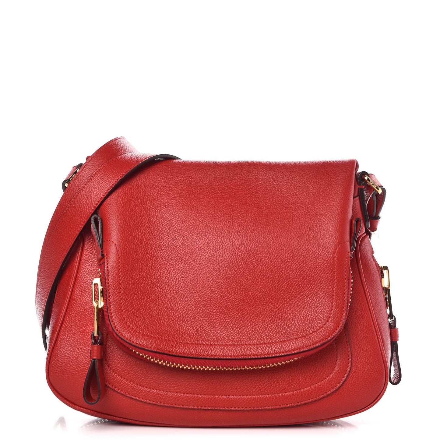 Pebbled Calfskin Medium Jennifer Flame Red