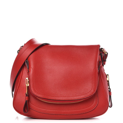 Tom Ford Pebbled Calfskin Medium Jennifer Flame Red 1 of 6