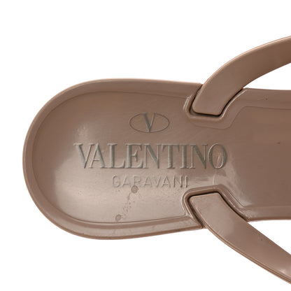 Valentino Garavani PVC Jelly Rockstud Bow Thong Sandals 35 Poudre 8 of 9