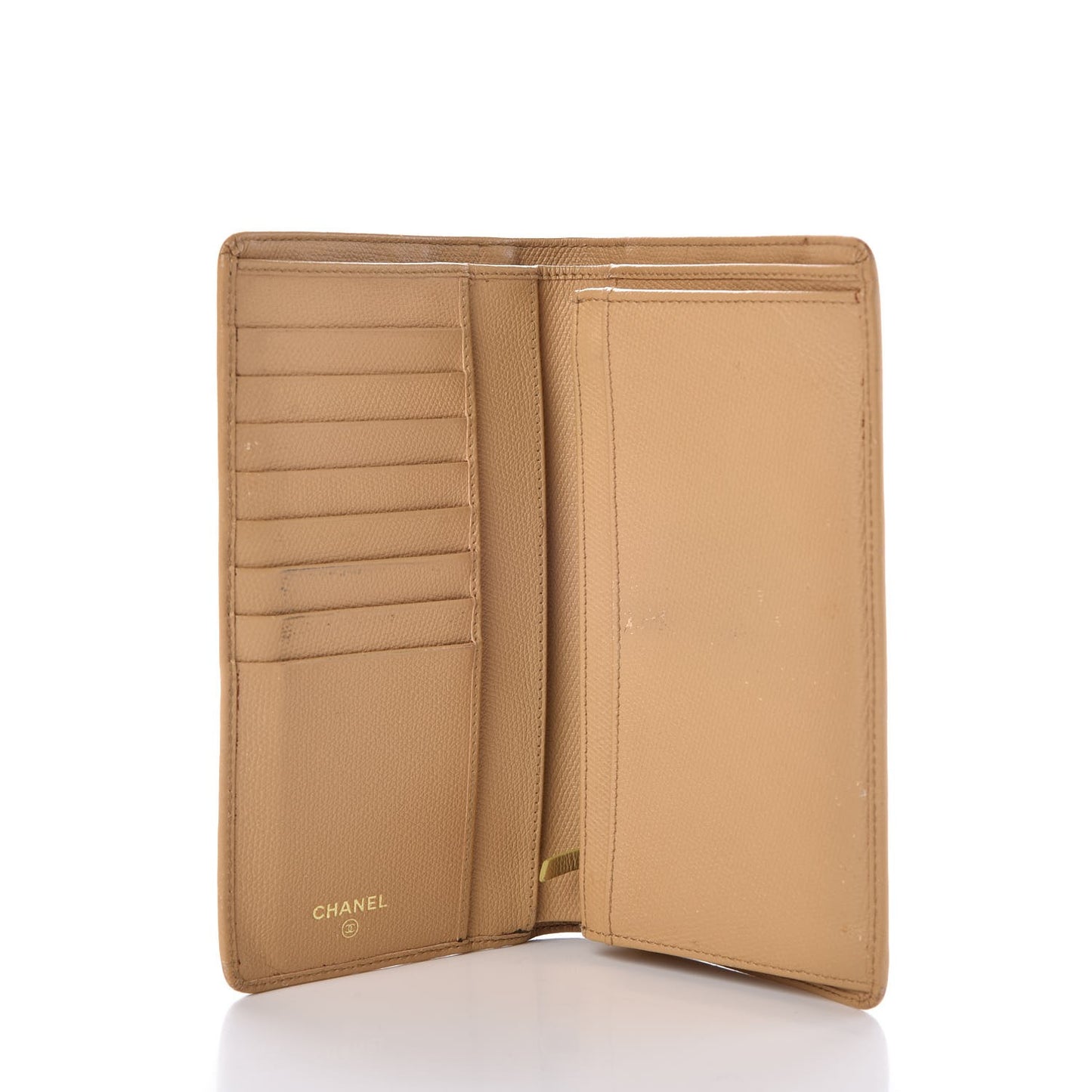 Grained Calfskin CC Wallet Beige