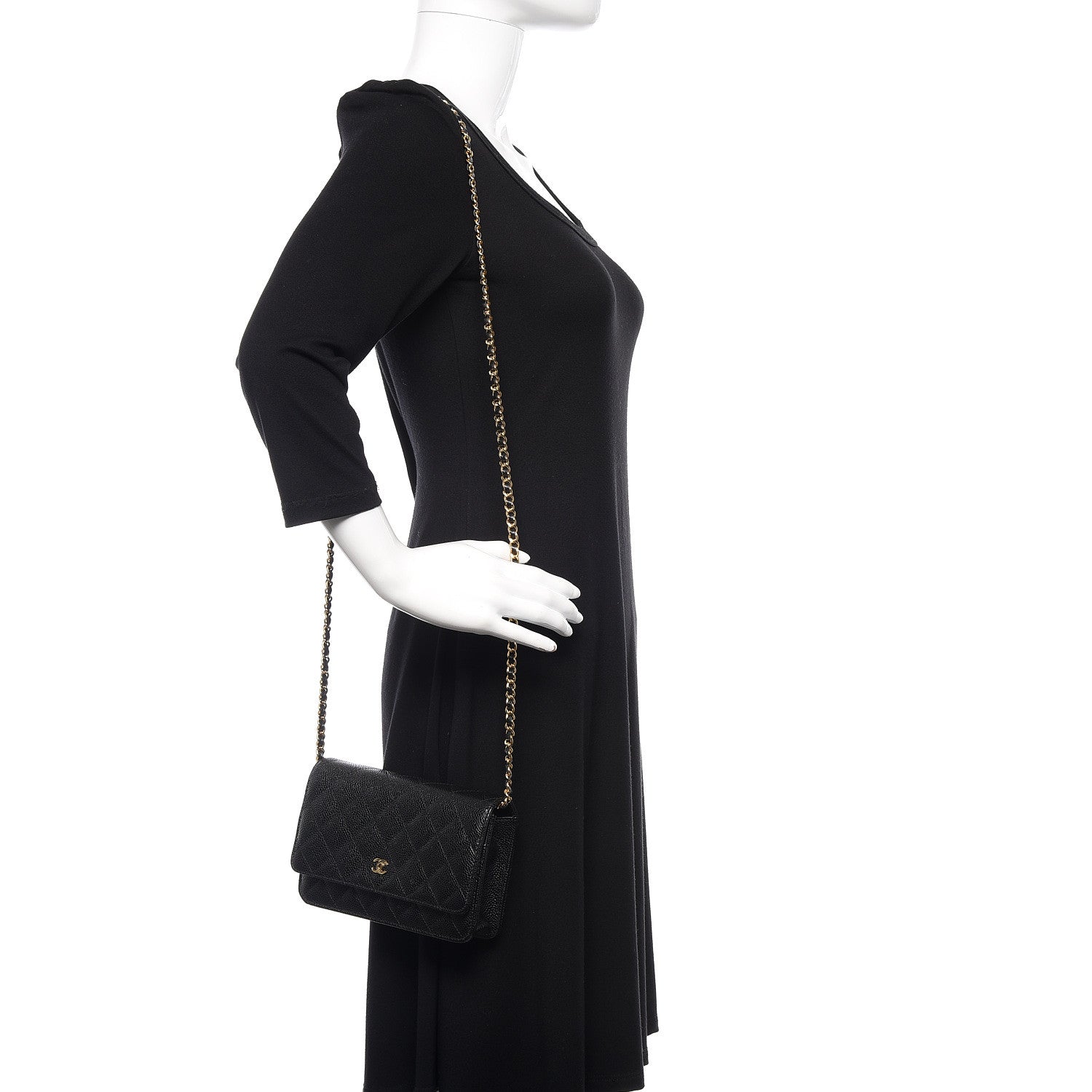 Chanel Caviar Quilted Wallet On Chain WOC Black 2 of 11