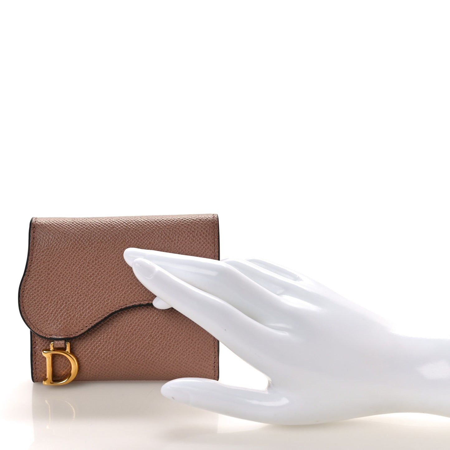 Grained Calfskin Saddle Lotus Wallet Blush