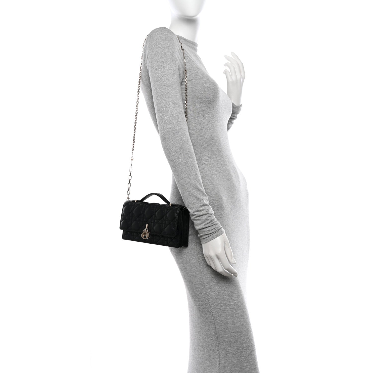 Christian Dior Lambskin Cannage Mini My Dior Bag Black 2 of 11