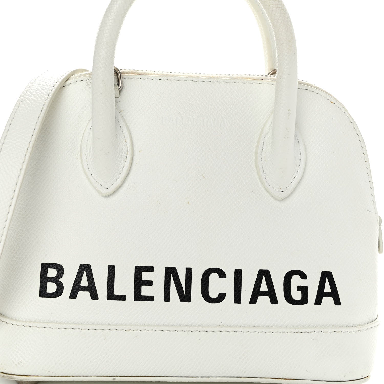 Balenciaga Grained Calfskin XXS Ville Top Handle Bag White Black 7 of 12