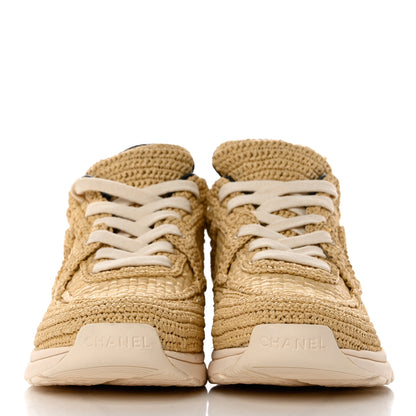 Chanel Braided Raffia Womens CC Sneakers 36 Beige 2 of 9