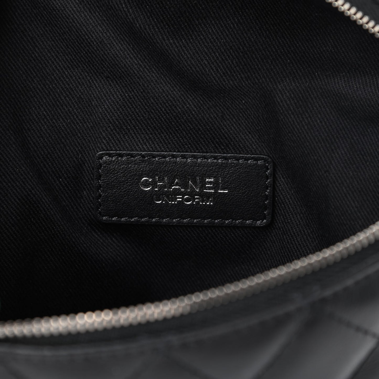 Lambskin Quilted Waist Belt Bag Black