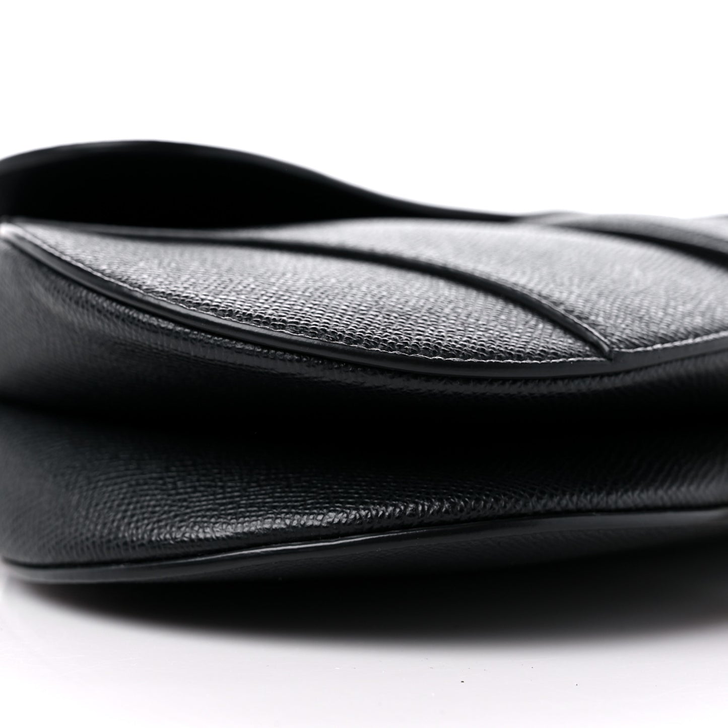 Grained Calfskin Saddle Bag Black