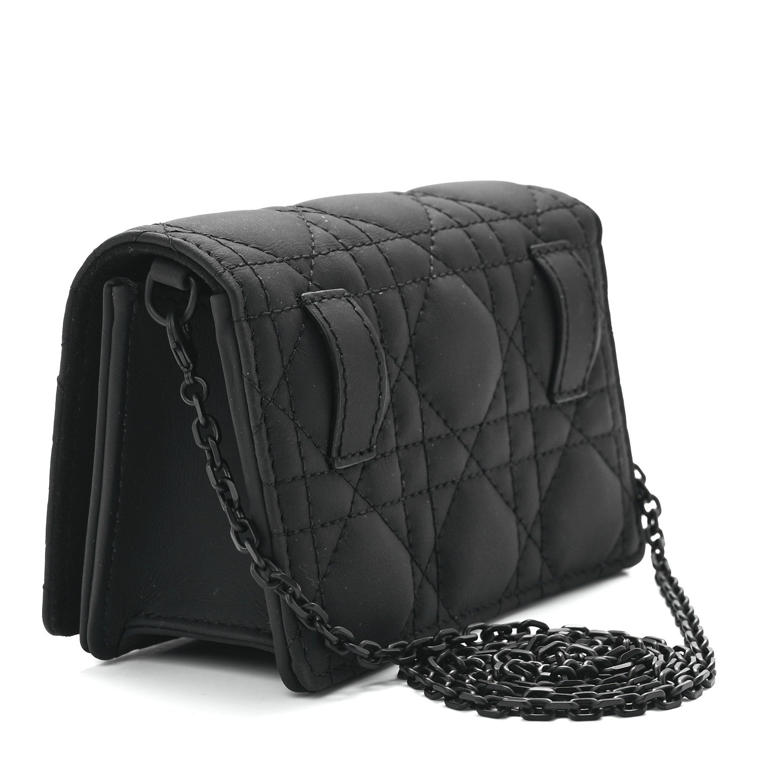 Christian Dior Ultra Matte Calfskin Cannage Mini Waist Pouch on Chain Black 3 of 9