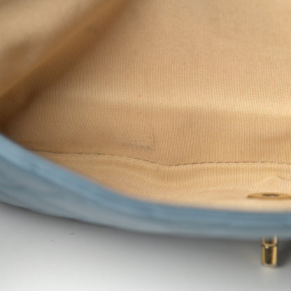 Chanel Calfskin Quilted Medium CC Crown Flap Blue 12 of 14