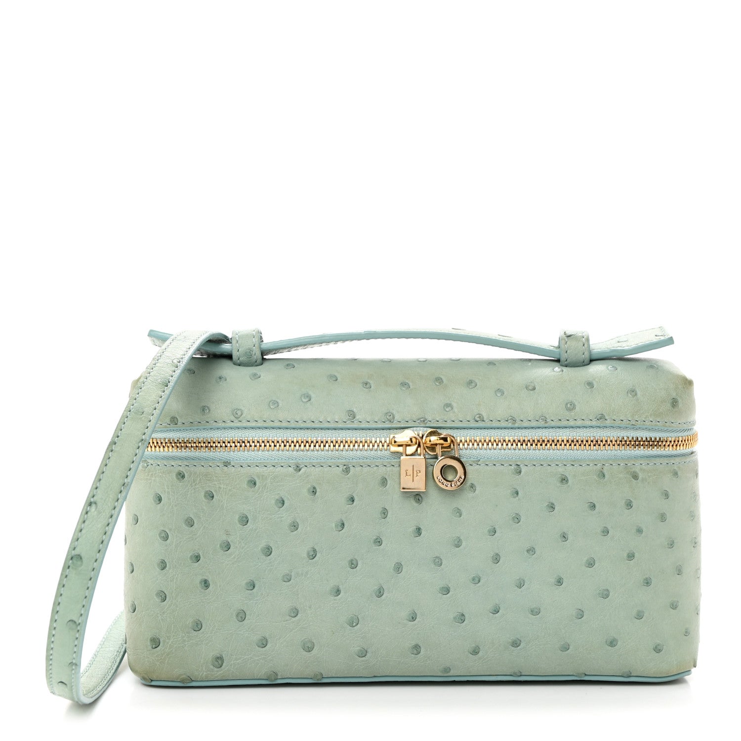 Loro Piana Ostrich L19 Extra Pocket Pouch Light Blue 1 of 9