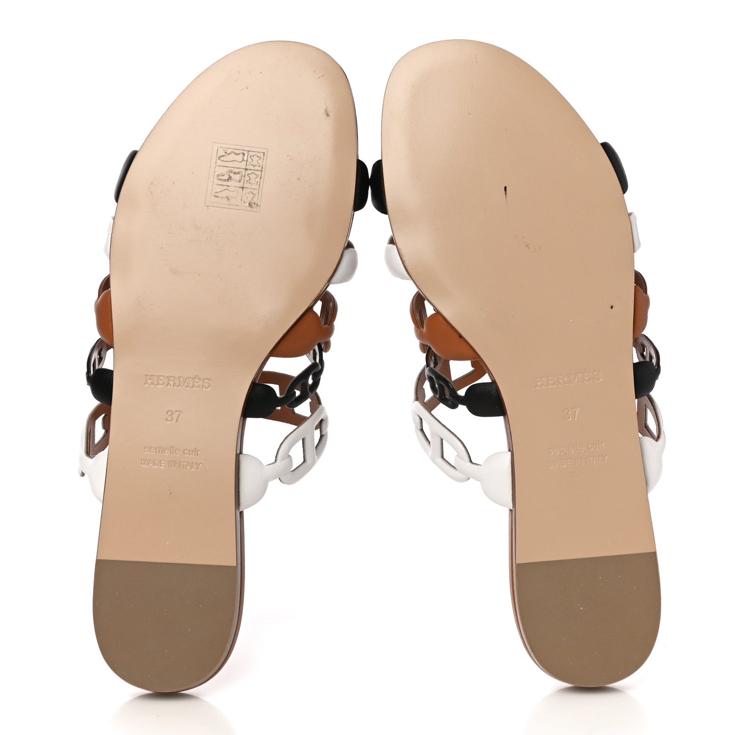 Nappa Thalassa Sandals 37 Camel Black White