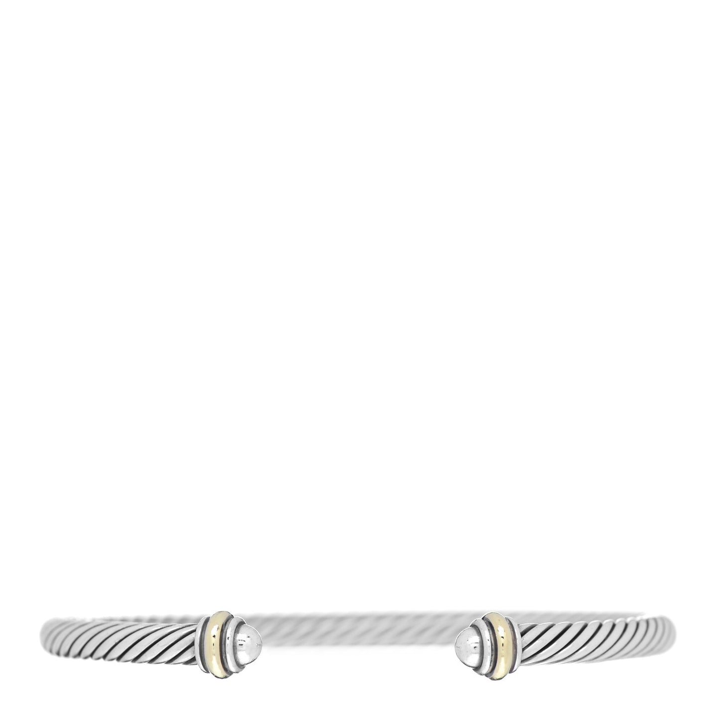 Sterling Silver 18K Yellow Gold 4mm Cable Classics Bracelet