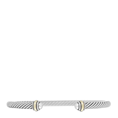 David Yurman Sterling Silver 18K Yellow Gold 4mm Cable Classics Bracelet 1 of 3