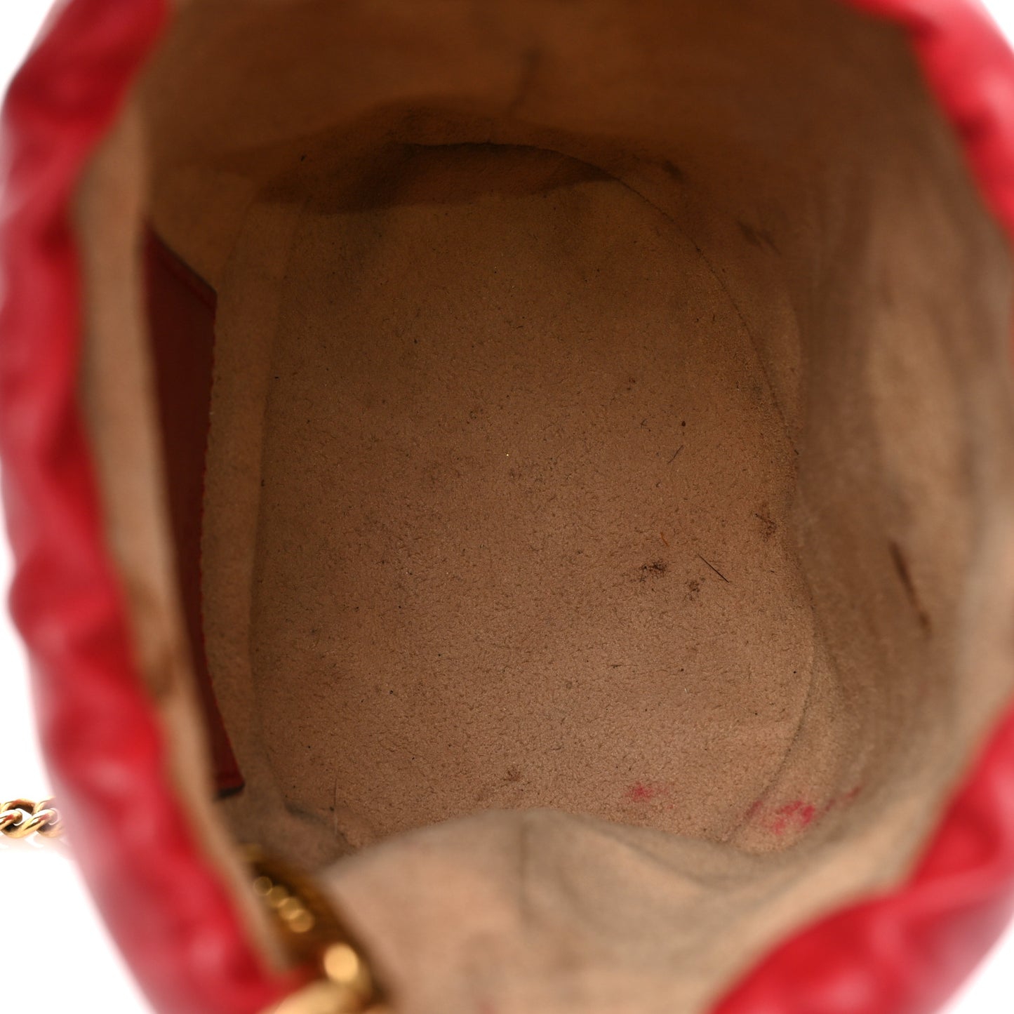 Calfskin Matelasse Mini GG Marmont 2.0 Bucket Bag Hibiscus Red