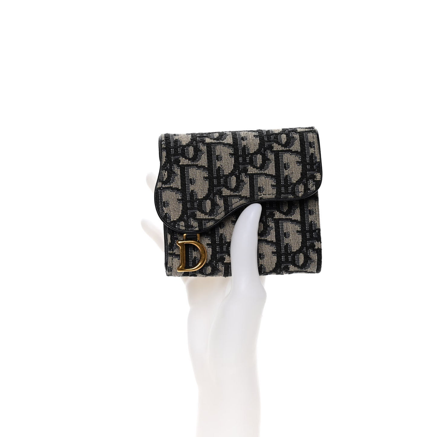 Oblique Saddle Lotus Wallet Blue