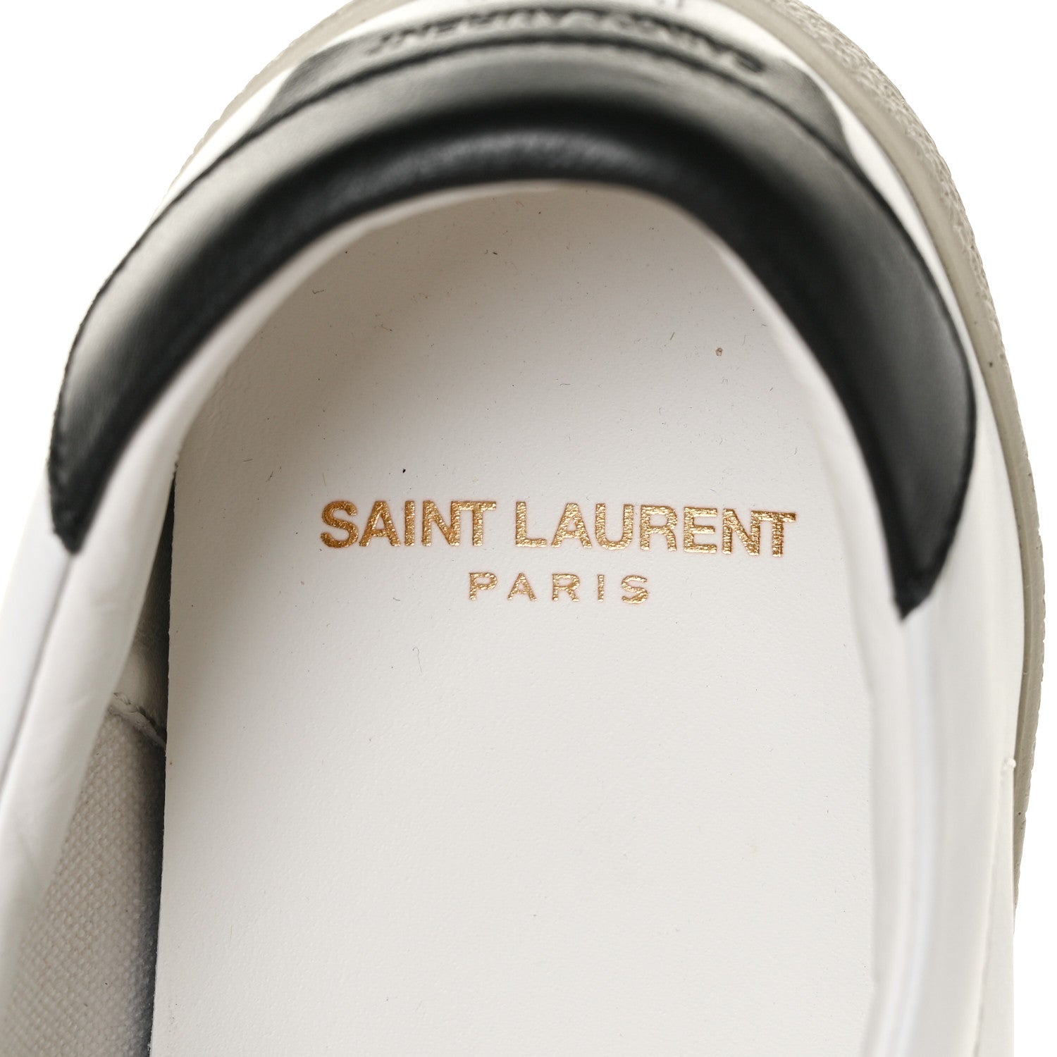 Saint Laurent Calfskin Embroidered Court Classic Sneakers 38.5 White Black 6 of 8