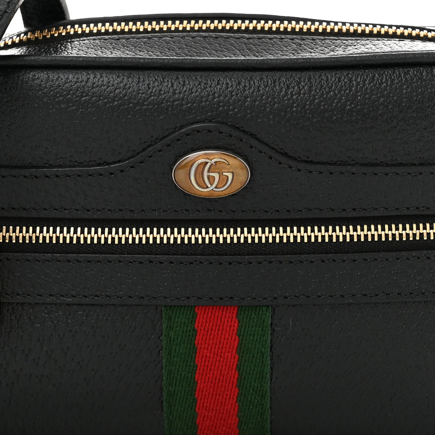 Calfskin Web Mini Ophidia Shoulder Bag Black