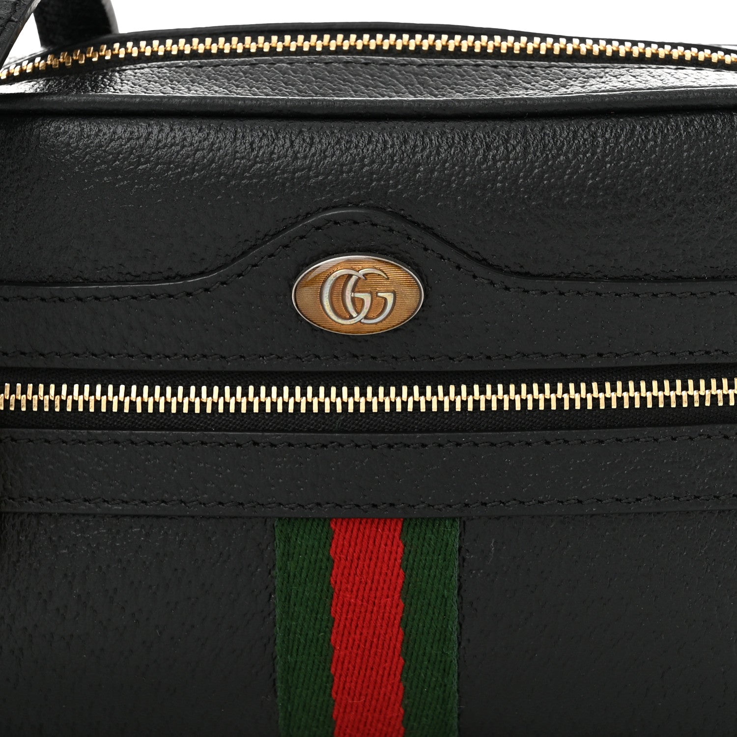 Gucci Calfskin Web Mini Ophidia Shoulder Bag Black 8 of 10