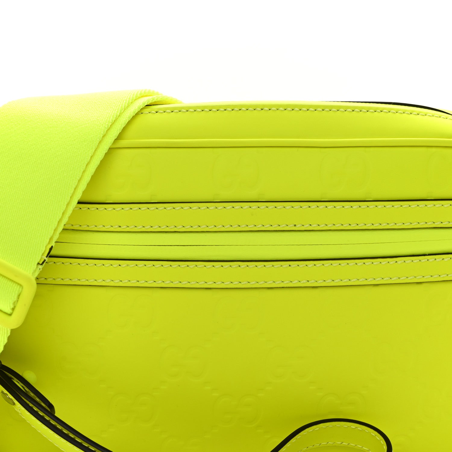 Gucci Rubber Effect Monogram GG Crossbody Bag Fluorescent Yellow 8 of 10