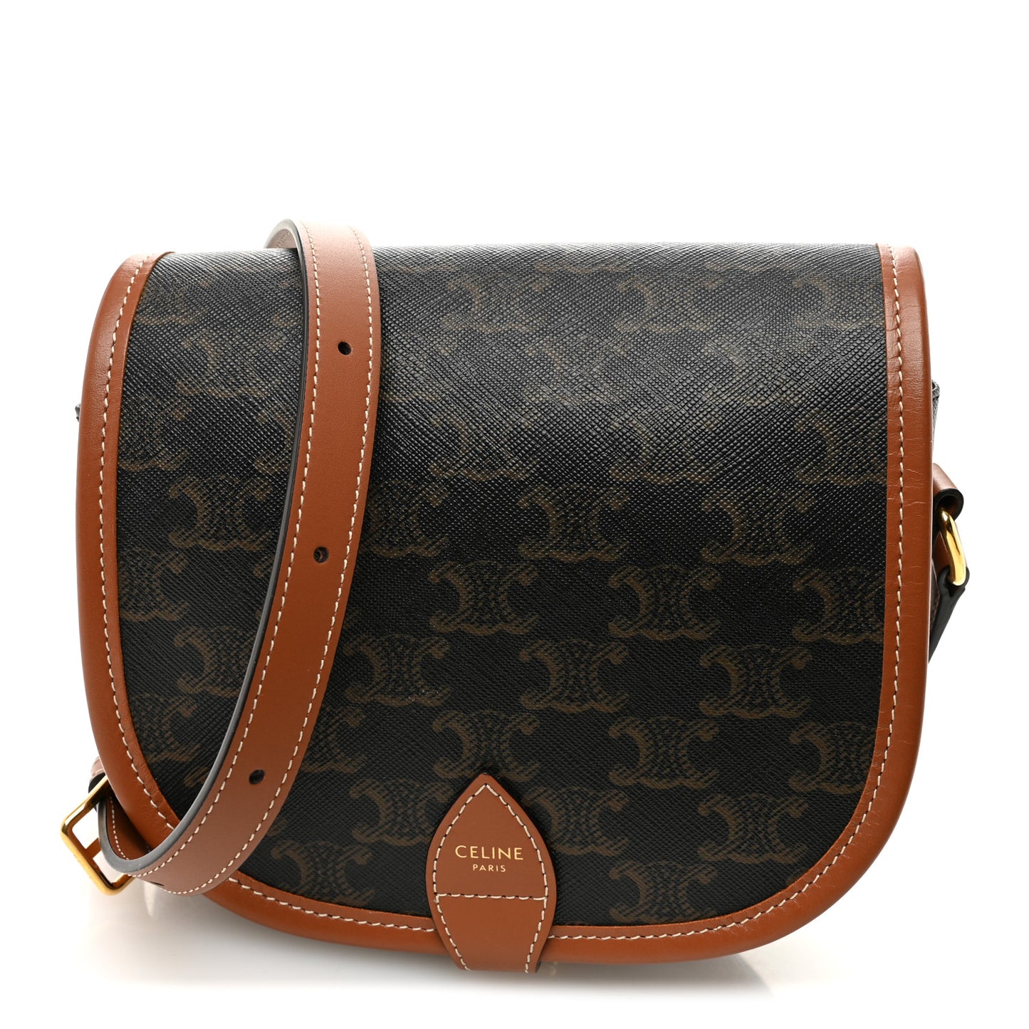 Triomphe Canvas Medium Folco Bag Tan