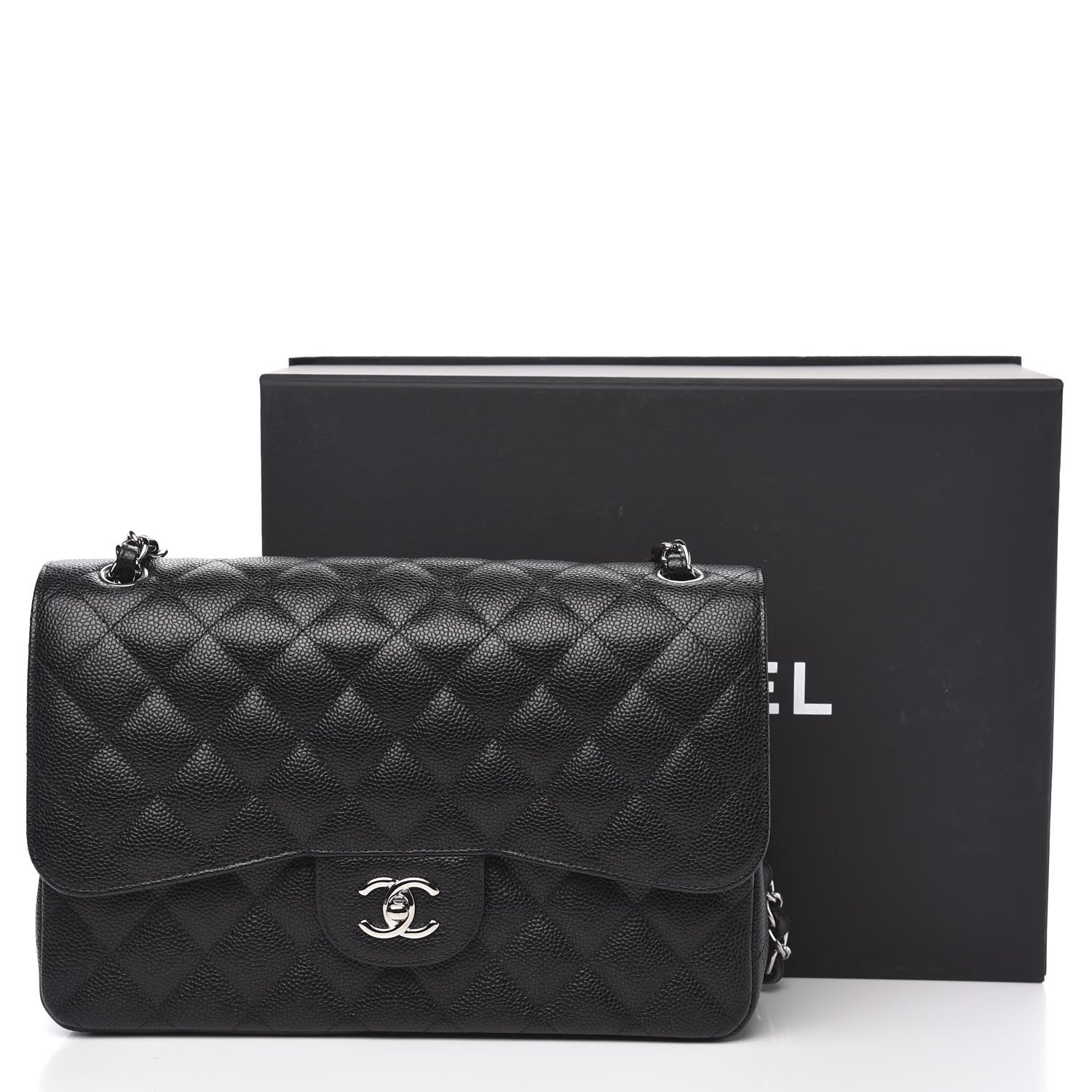 Chanel Caviar Quilted Jumbo Double Flap Black 11 of 11