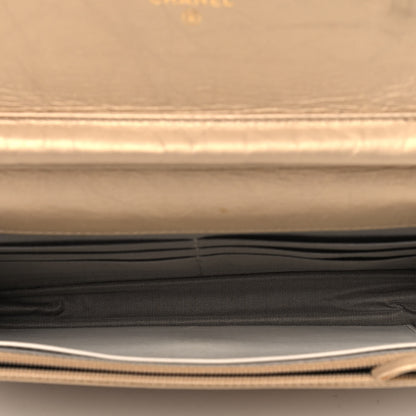Chanel Metallic Aged Calfskin Quilted Wallet On Chain WOC Gold 4 of 7