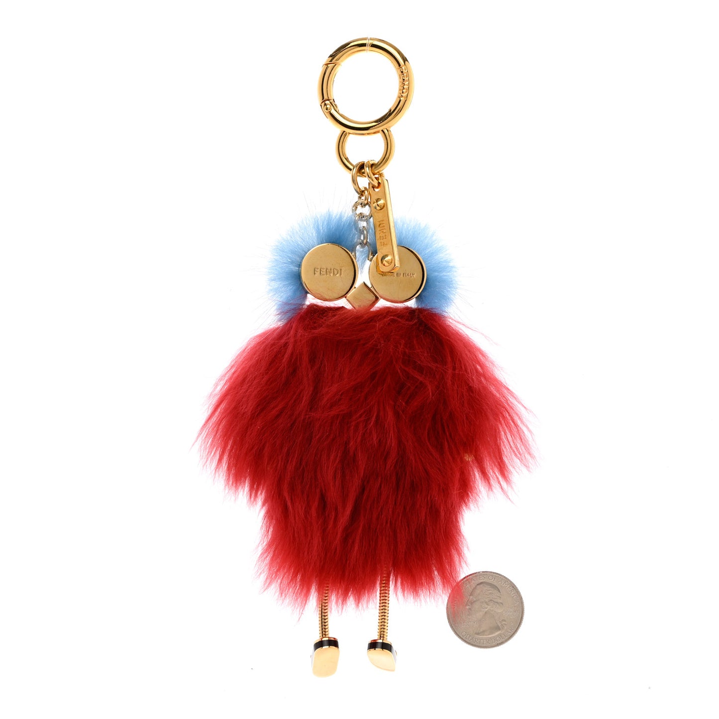 Mink Alpaca Fur Hypnoteyes Teen Witches Bag Charm Burgundy Multicolor