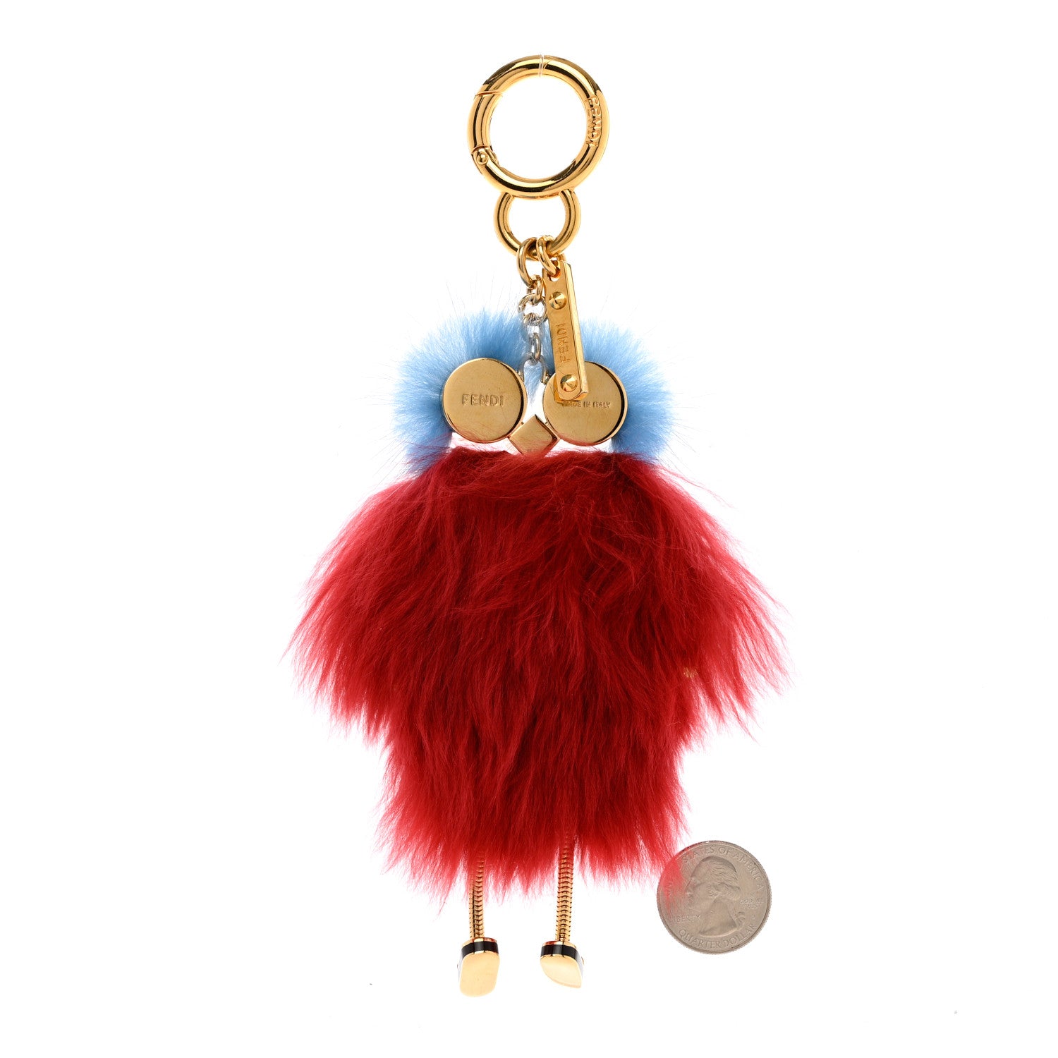 Fendi Mink Alpaca Fur Hypnoteyes Teen Witches Bag Charm Burgundy Multicolor 2 of 4