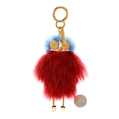 Fendi Mink Alpaca Fur Hypnoteyes Teen Witches Bag Charm Burgundy Multicolor 2 of 4