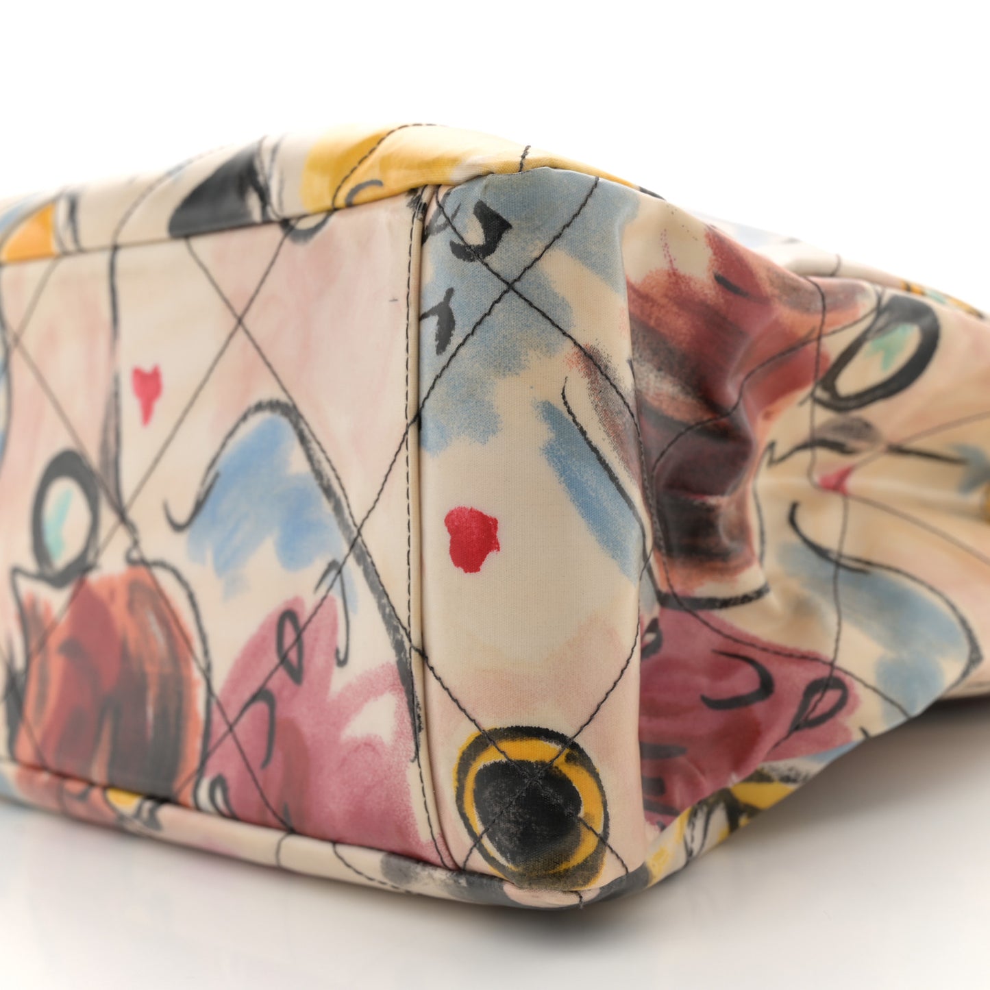 Coated Canvas XL Graffiti Tote Beige