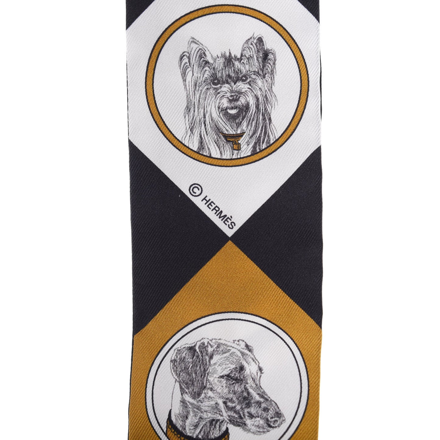 Silk Colliers Et Chiens Twilly Black Gold White