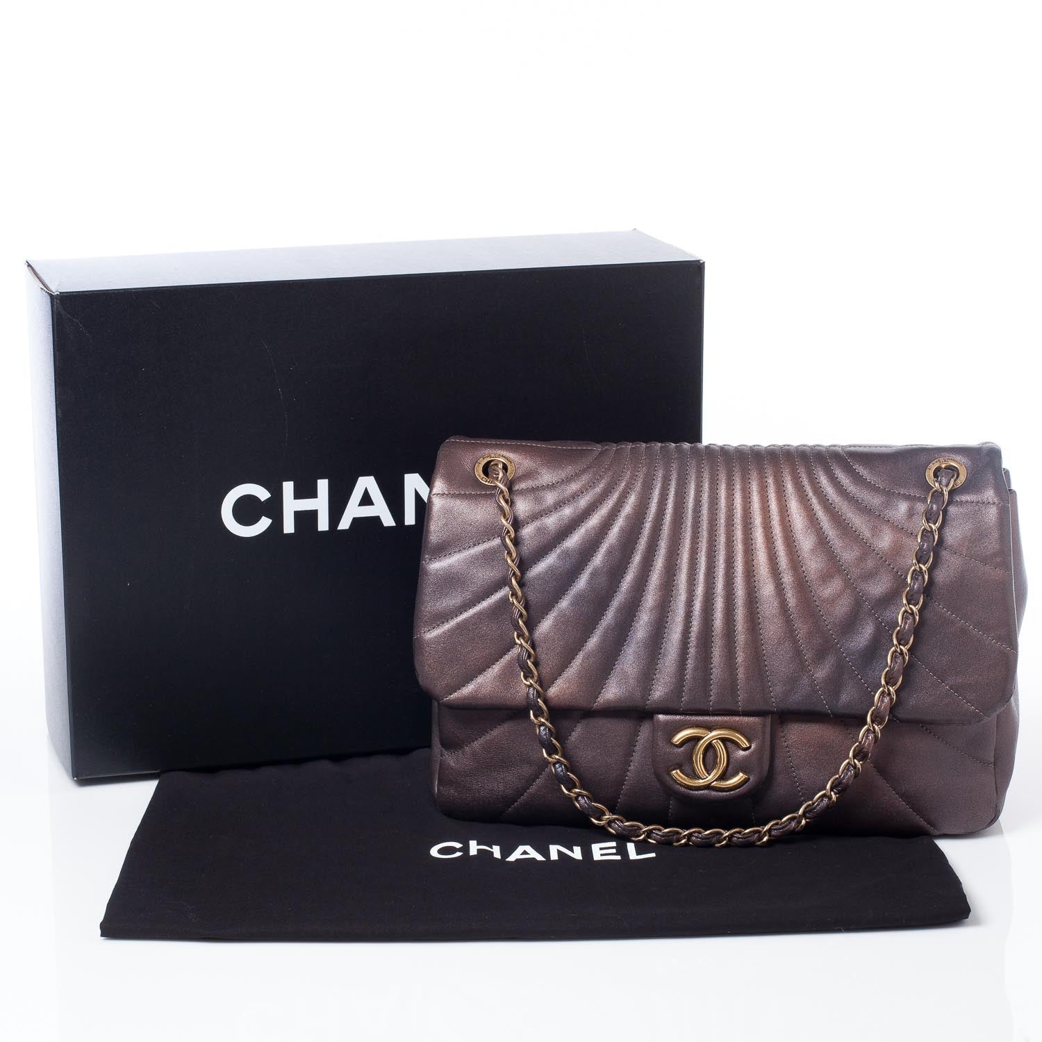 Chanel Calfskin XL Degrade Flap Bronze 11 of 11
