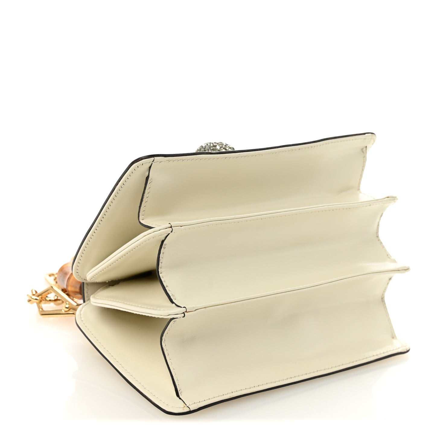 Calfskin Bamboo Mini Thiara Top Handle Bag White