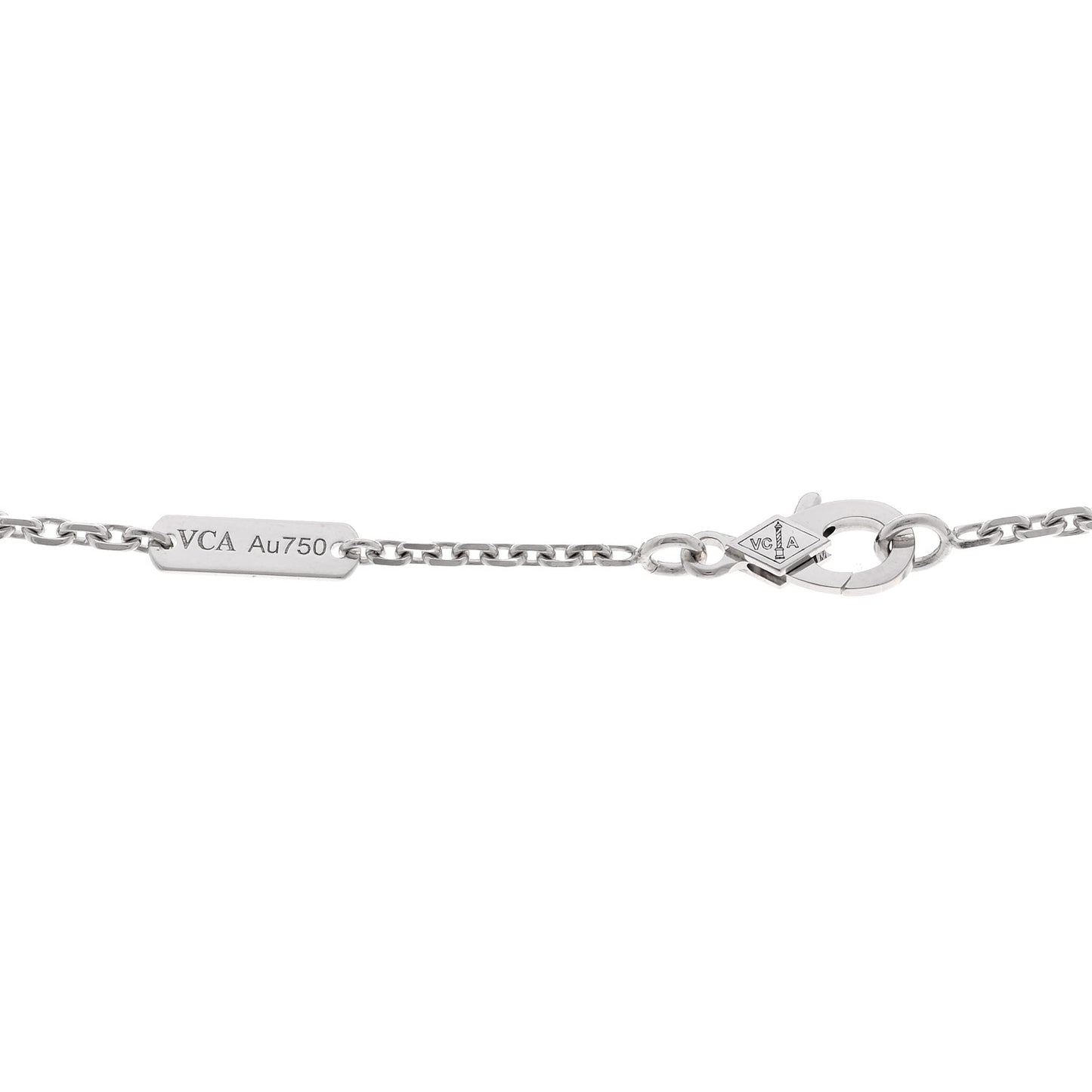 VAN CLEEF & ARPELS 18K White Gold Diamond Magic Alhambra Long Necklace