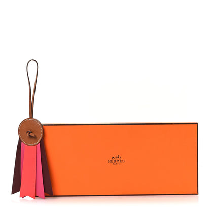 Hermes Vache Hunter Milo Lambskin Paddock Flot Bag Charm Rose Shocking Rouge H Rose Jaipur 4 of 4