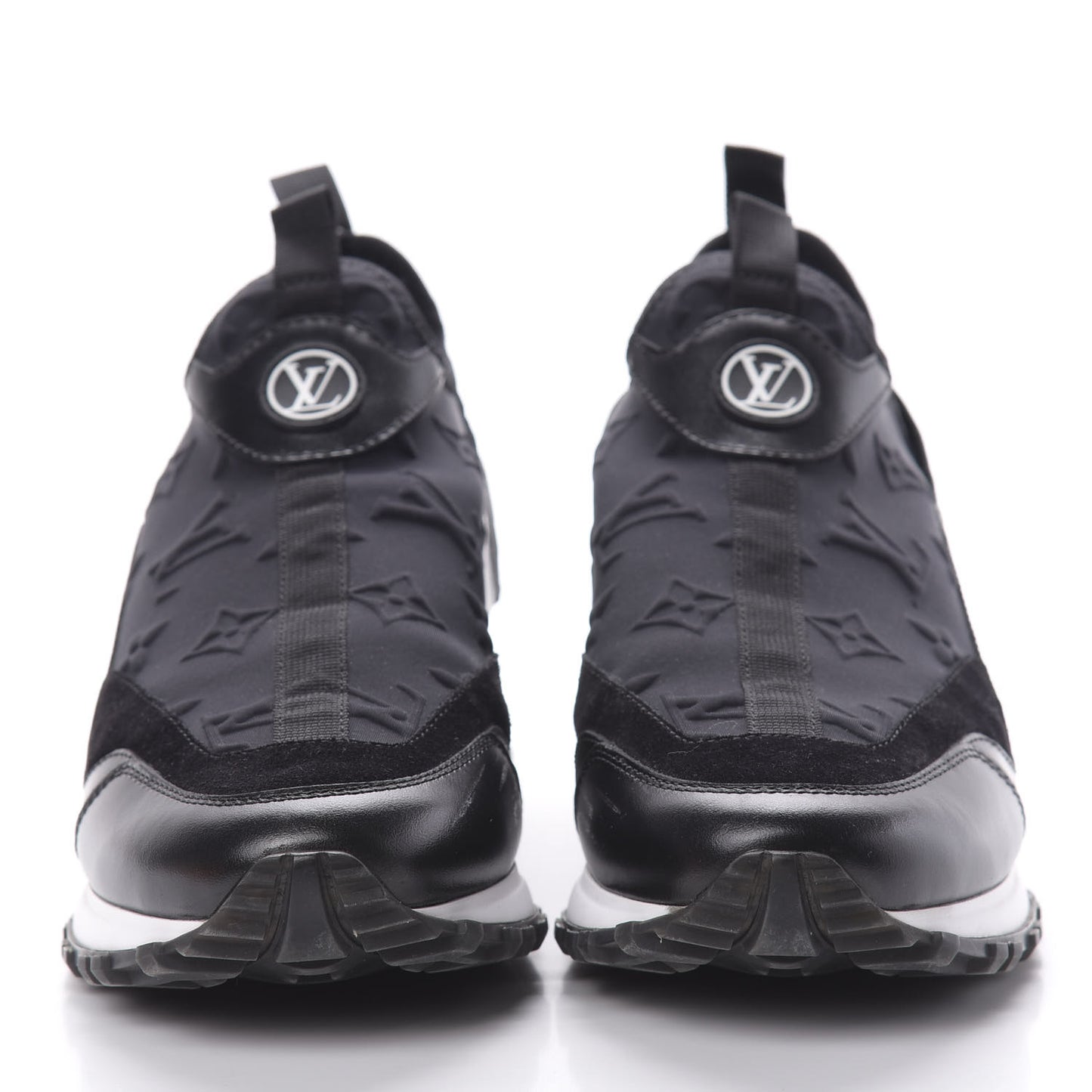 Technical Fabric Calfskin Run Away Sneakers 38 Black