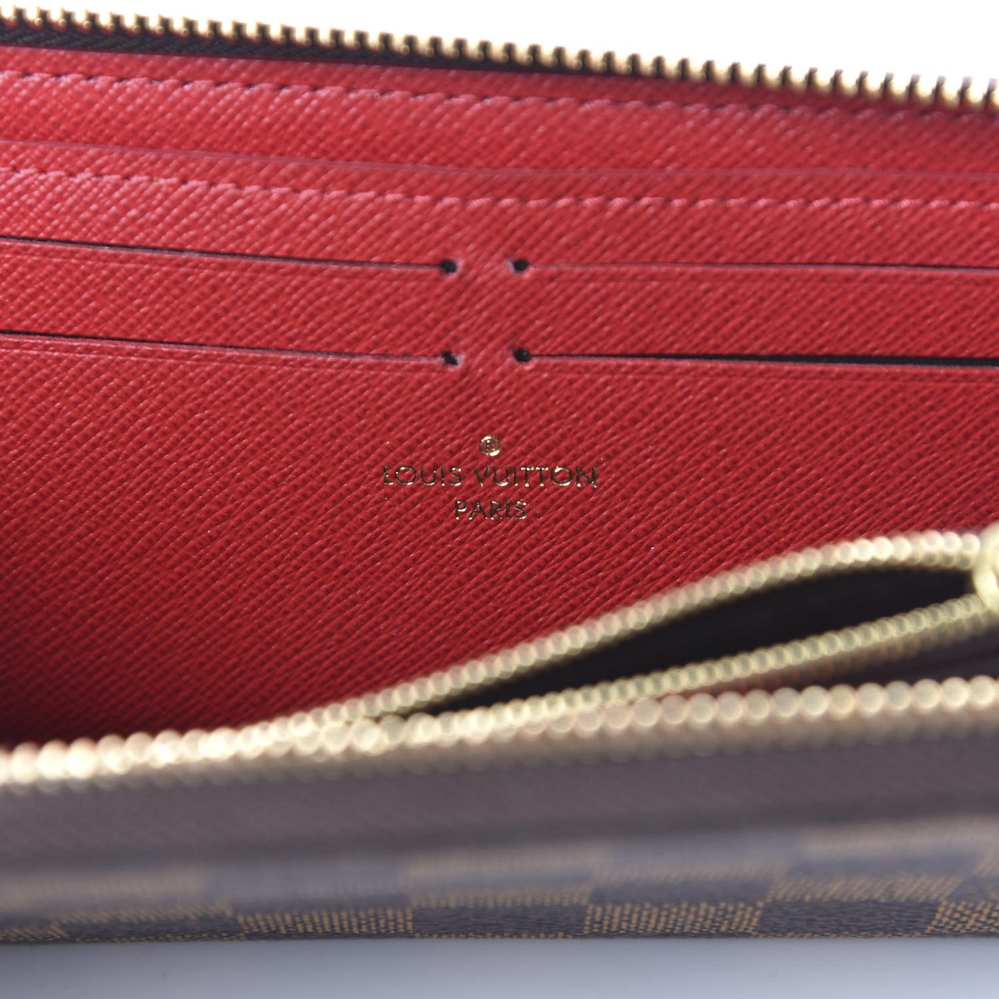 Damier Ebene Clemence Wallet Cherry