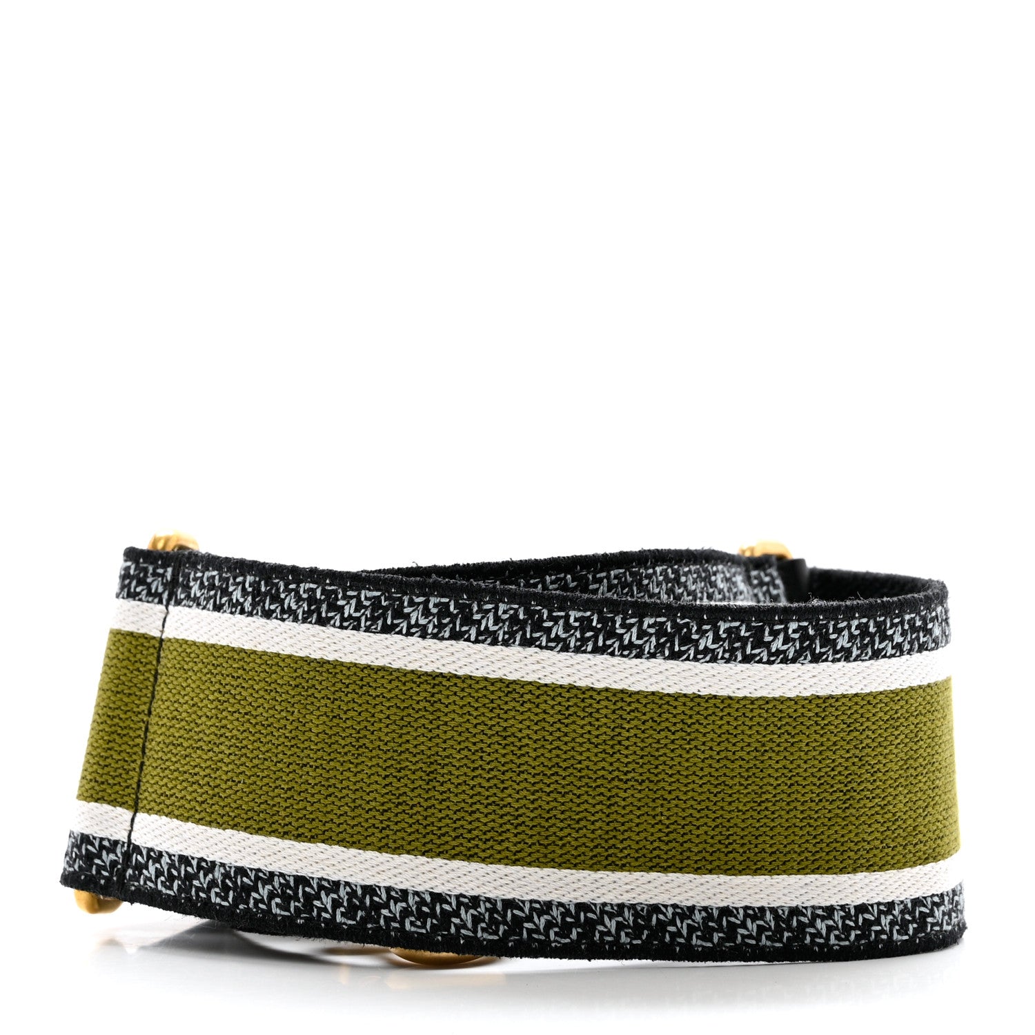 Christian Dior Canvas Embroidered Shoulder Strap Green 2 of 3