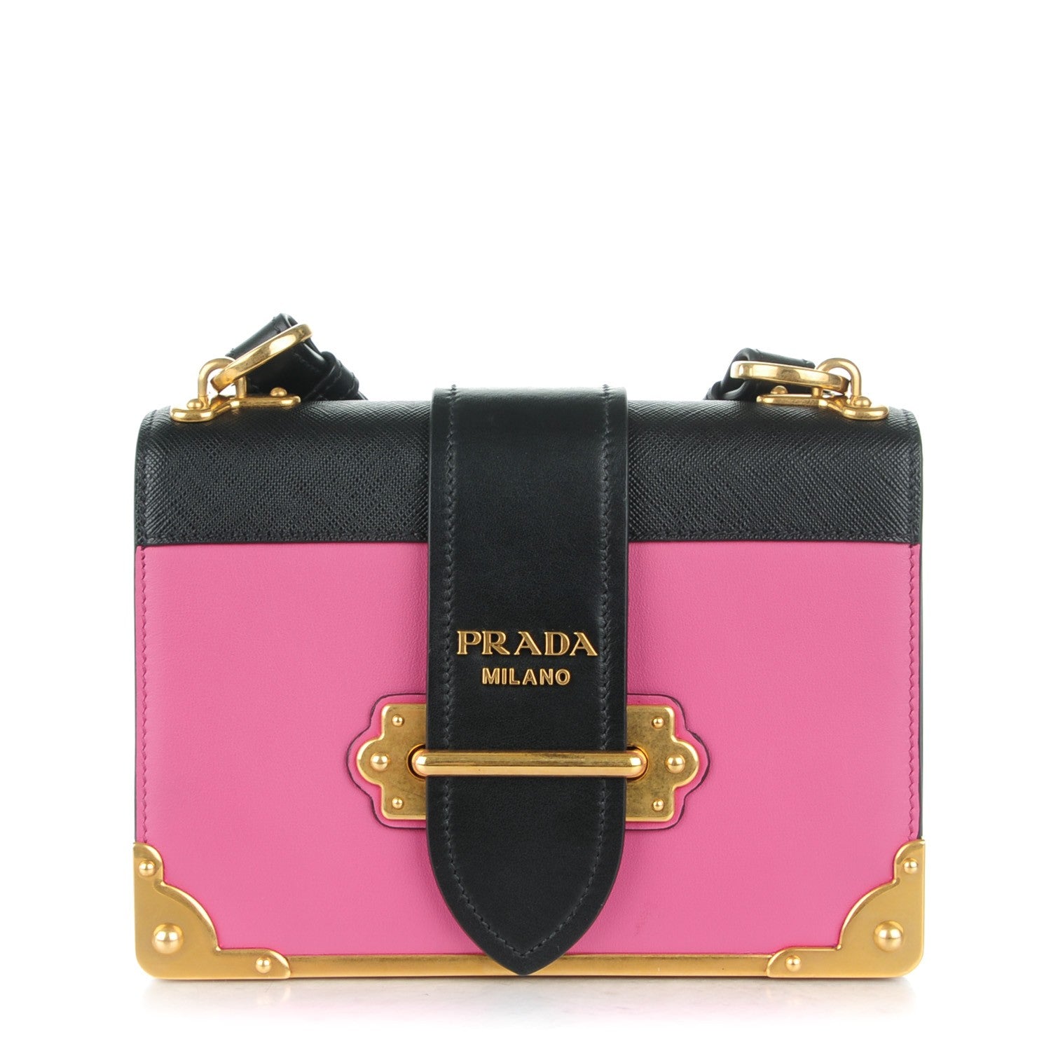 Prada City Calf Saffiano Cahier Bag Fuxia Black 1 of 7