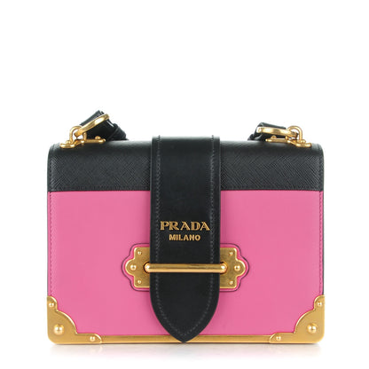 Prada City Calf Saffiano Cahier Bag Fuxia Black 1 of 7