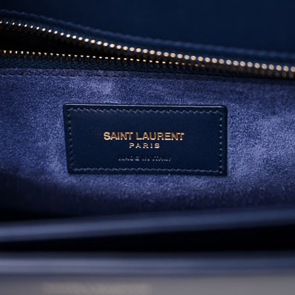 Saint Laurent Smooth Calfskin Medium Classic Monogram Universite Bag Deep Marine 6 of 16