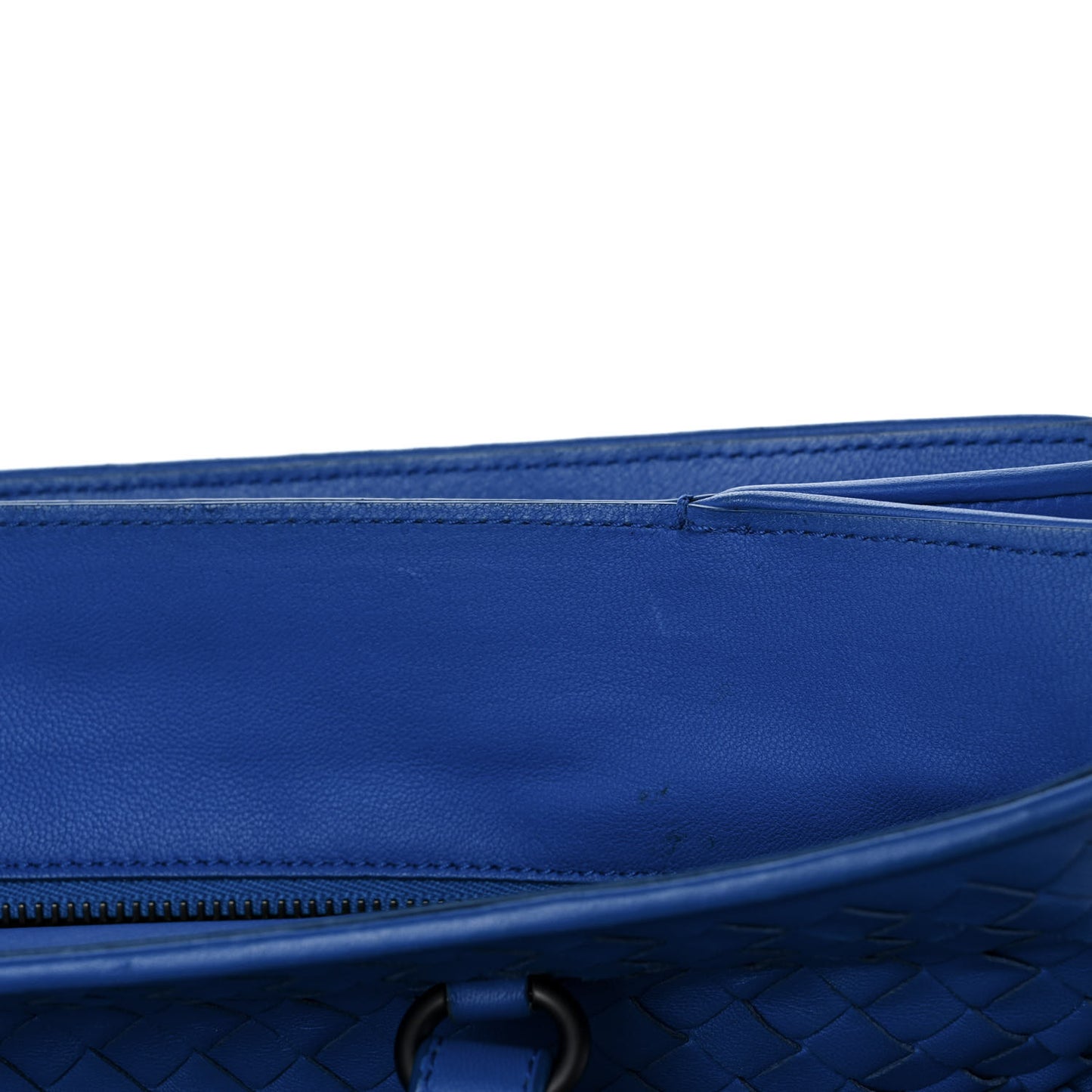 Nappa Intrecciato Small Accordion Tote Blue