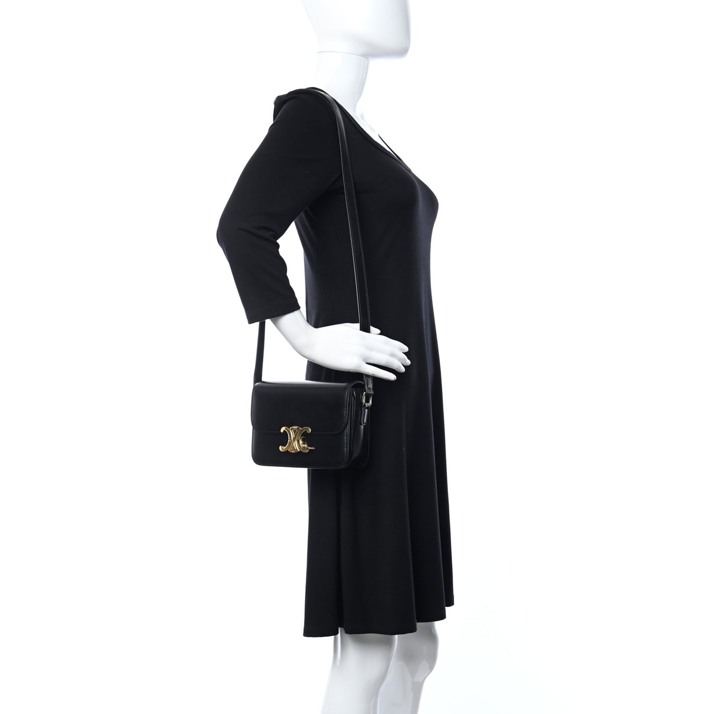 Shiny Calfskin Nano Triomphe Black