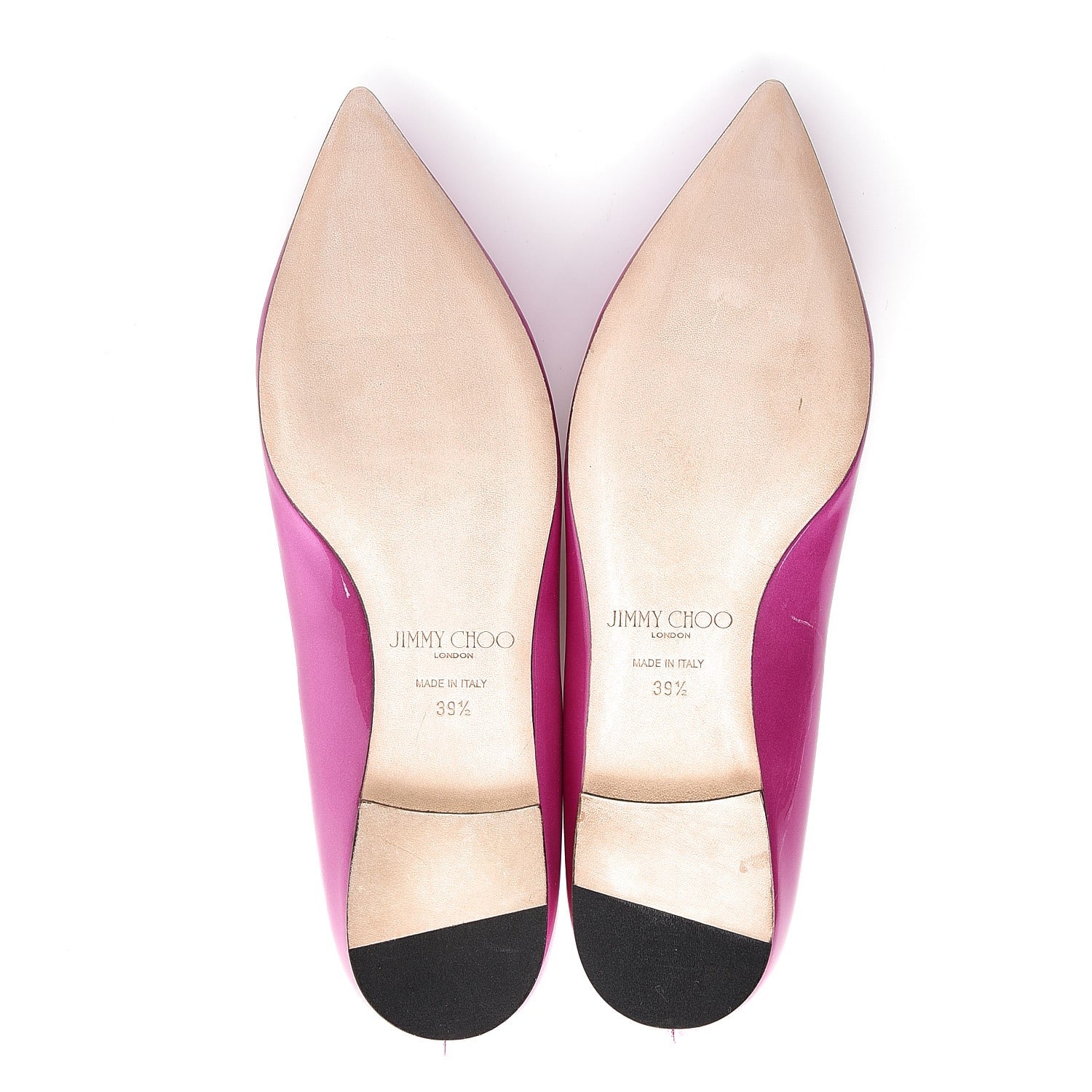 Jimmy Choo Patent Leather Attila Pointy Toe Flats 39.5 Jazzberry 5 of 10