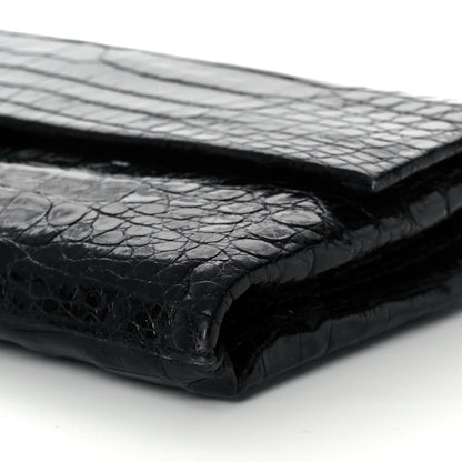 Nancy Gonzalez Crocodile Foldover Clutch Black 6 of 9