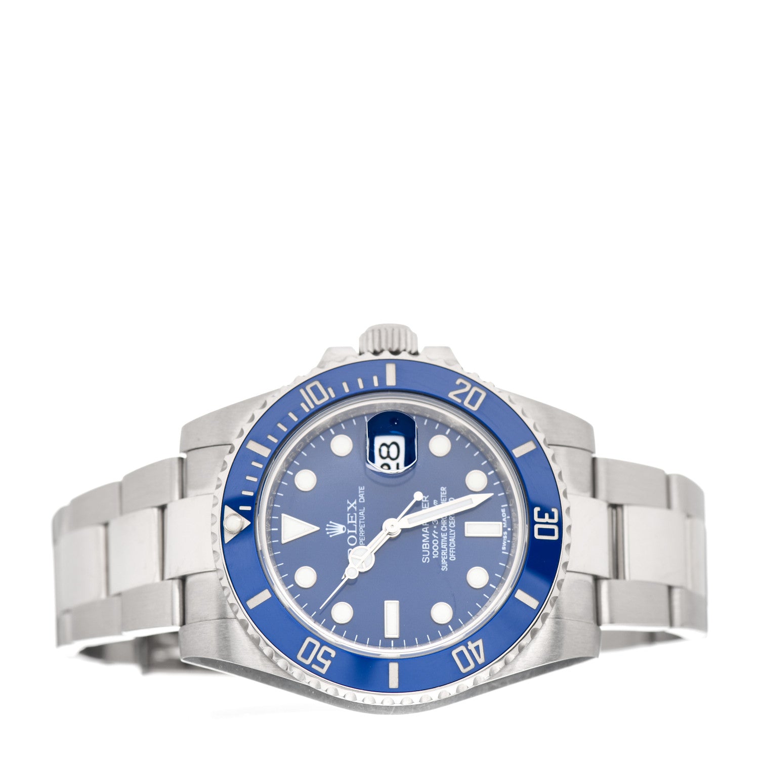 Rolex 18K White Gold 40mm Oyster Perpetual Submariner Smurf Watch Royal Blue 116619LB 2 of 5