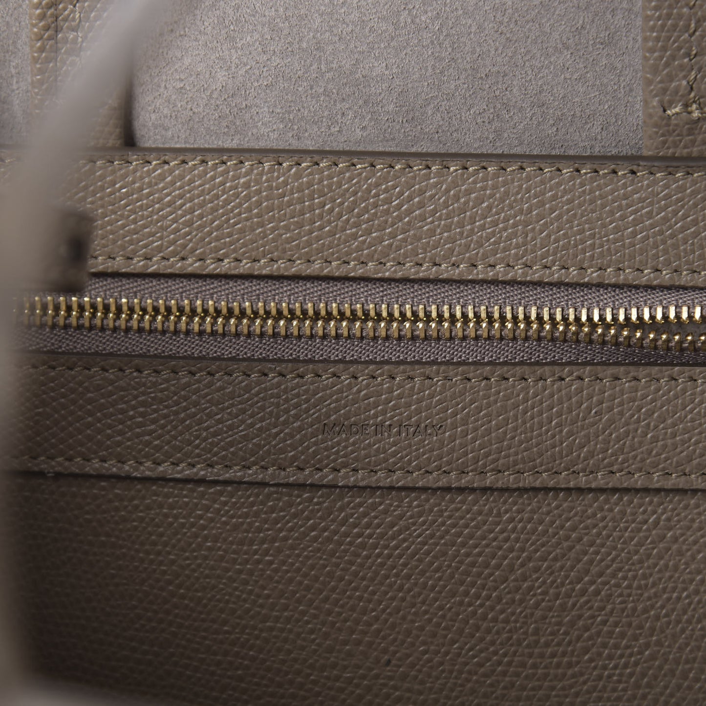Grained Calfskin Small Vertical Cabas Taupe