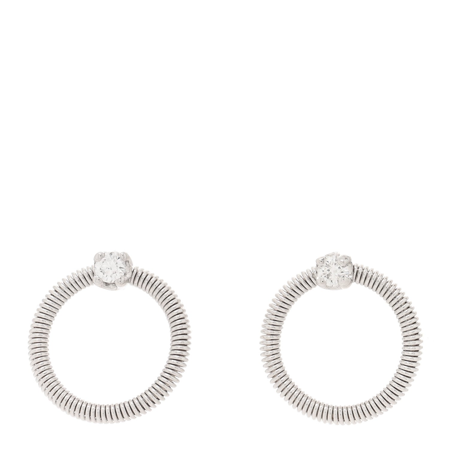 Marco Bicego 18K White Gold Diamond Bi49 Circle Drop Earrings 1 of 4