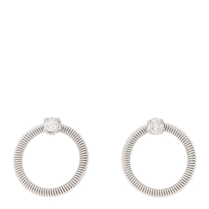 Marco Bicego 18K White Gold Diamond Bi49 Circle Drop Earrings 1 of 4